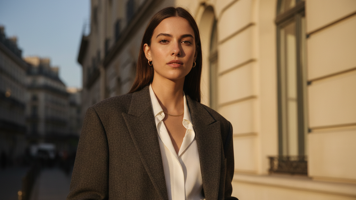 Luxury Womenswear Editorial - Charcoal Blazer